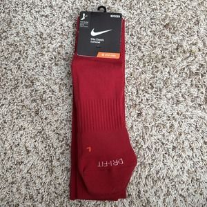 Nike RED Classic Cushioned Dri Fit Soccer Socks Over‎ The Calf Men's 12-15